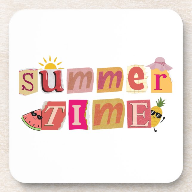 Cute Unique Summer Time Vacation Coaster (Front)