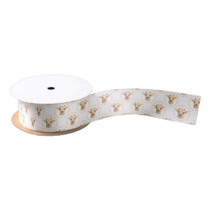 cute unisex baby goat tiled party satin ribbon