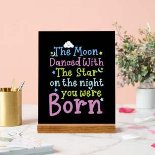 Cute unisex baby sentiment word art acrylic sign