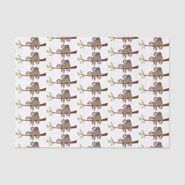 Cute unisex baby sloth party mummy tissue tissue paper (Front)