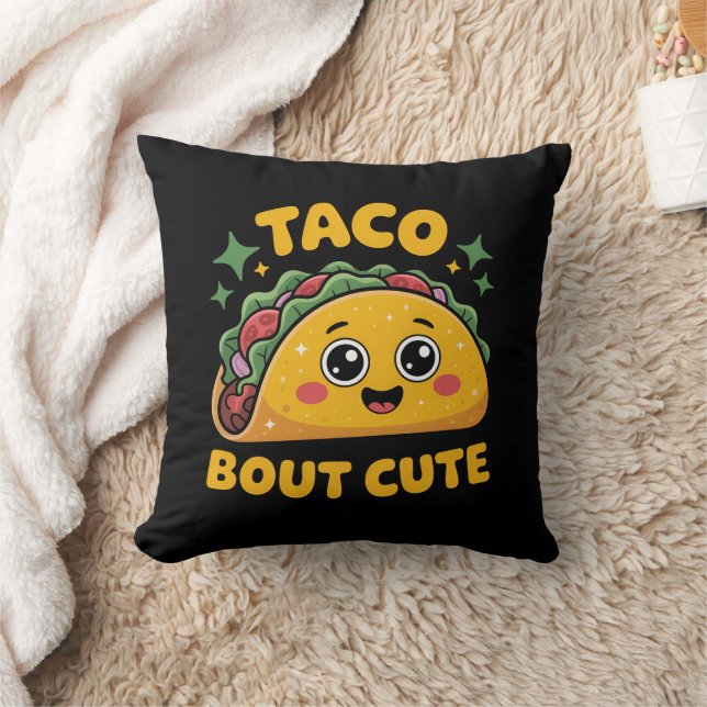 Cute unisex baby taco word art  cushion (Blanket)