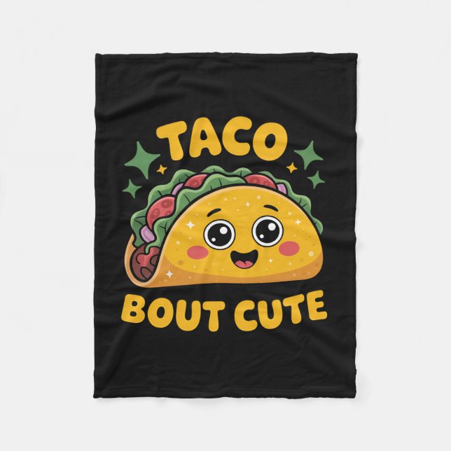 Cute unisex baby taco word art  fleece blanket (Front)
