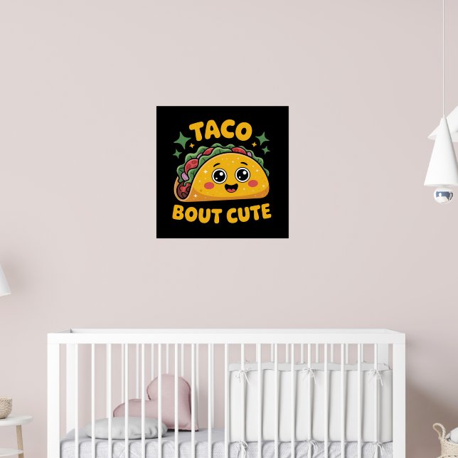 Cute unisex baby taco word art  poster (Nursery 2)