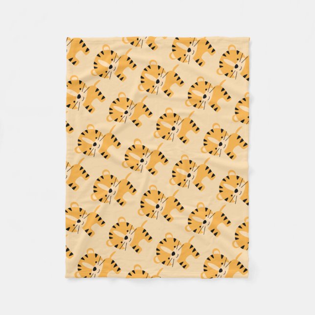 Cute Unisex Baby Tiger Fleece Blanket (Front)