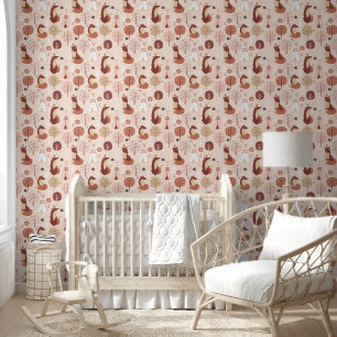 Cute unisex baby wild one nursery wallpaper