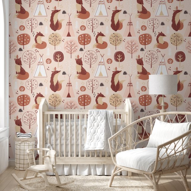 Cute unisex baby wild one nursery wallpaper (Kids)