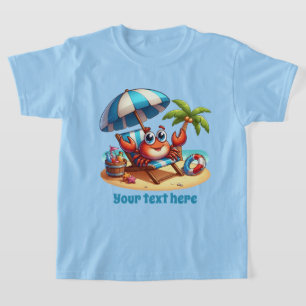 Cute unisex beach crab add text T-Shirt