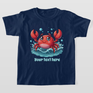 Cute unisex beach crab add text  T-Shirt