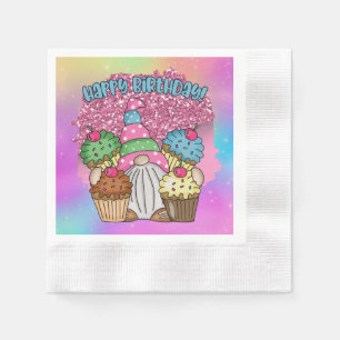 cute unisex Birthday gnome Napkin