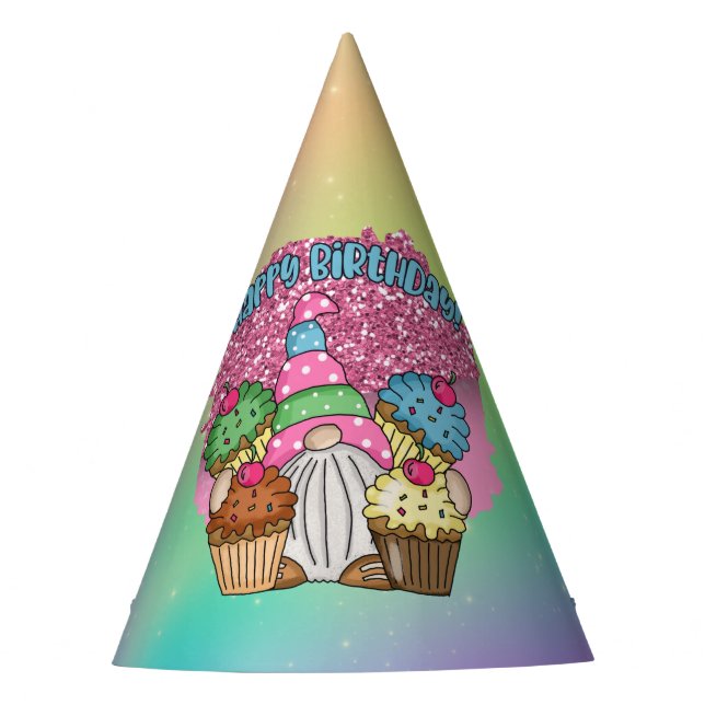 cute unisex Birthday gnome  Party Hat (Front)