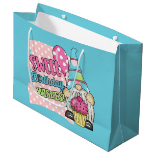 cute unisex gnome Birthday wishes  Large Gift Bag