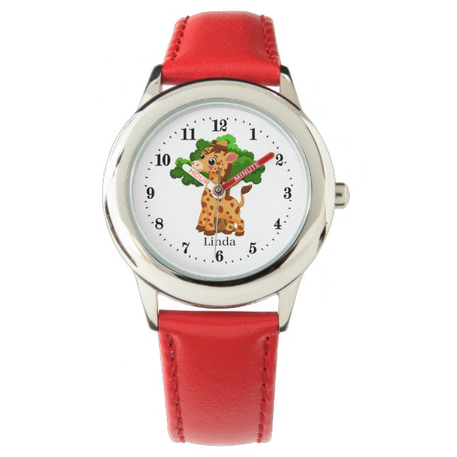 cute unisex jungle giraffe kids watch (Front)