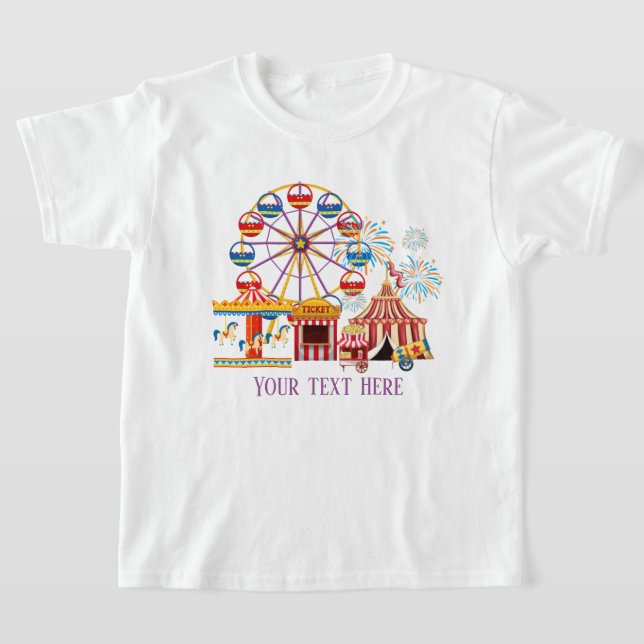 cute unisex kids add text circus T-Shirt (Laydown)