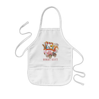 Cute unisex kids ice cream add name apron