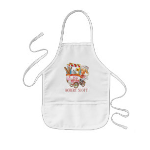 Cute unisex kids ice cream add name kids apron