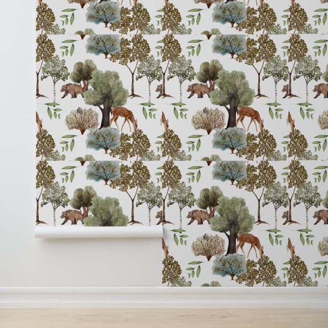 Cute unisex kids Woodland animals Wallpaper (Application)