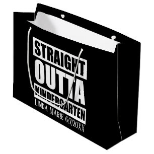 Cute unisex Kindergarten Graduate add name date Large Gift Bag