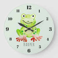 Cute Unisex Watercolor Jungle Green Frog Nursery