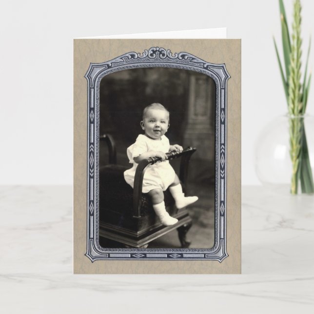 Cute Unknown Baby Found Photo Card (Front)