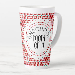 Cute Unschool Mum of Number of Kids Dots Latte Mug