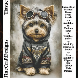 Cute Urban Steampunk Dog In Hoodie DS3L Decoupage Tissue Paper