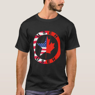 Cute US EH Canada Day American Canadian Flag Men W T-Shirt