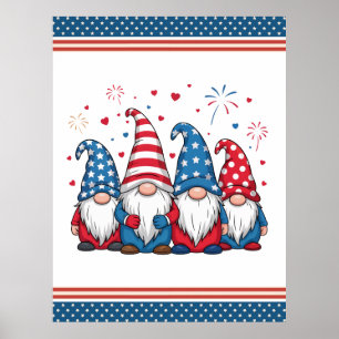 Cute USA American Gnomes Cartoon-68123 Poster