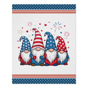 Cute USA American Gnomes Cartoon-68123 Poster