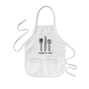 Cute utensils, ready to eat! kids apron