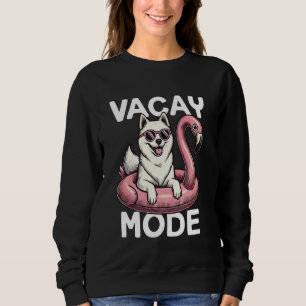 Cute Vacay Mode American Eskimo Dog Mum Summer Vac Sweatshirt