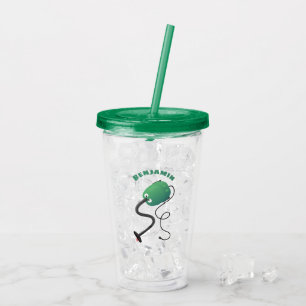 Cute vacuum cleaner cartoon humour acrylic tumbler