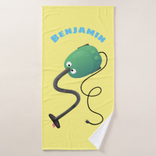 Cute vacuum cleaner cartoon humour bath towel set