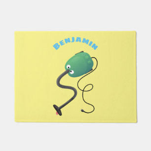 Cute vacuum cleaner cartoon humour doormat