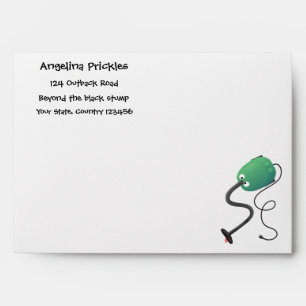 Cute vacuum cleaner cartoon humour envelope