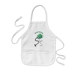 Cute vacuum cleaner cartoon humour kids apron