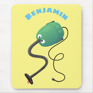 Cute vacuum cleaner cartoon humour mouse mat