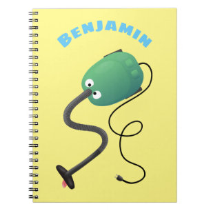 Cute vacuum cleaner cartoon humour notebook