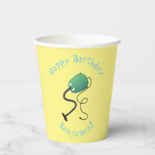 Cute vacuum cleaner cartoon humour paper cups