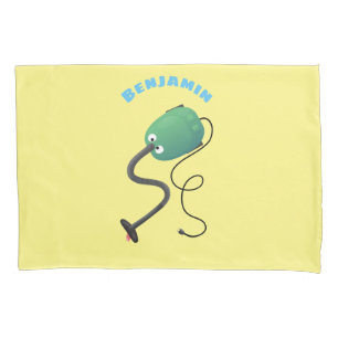 Cute vacuum cleaner cartoon humour pillowcase