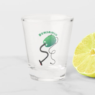 Cute vacuum cleaner cartoon humour  shot glass