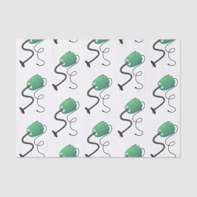 Cute vacuum cleaner cartoon humour tissue paper (Front)