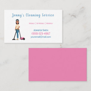 Cute Vacuum House Cleaning Maid Service Business Card