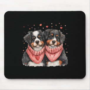 Cute Valentine Bernese Mountain Dogs Love Hearts P Mouse Mat