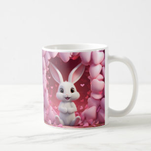 Cute Valentine Bunny Mug   Valentine's Day Mug