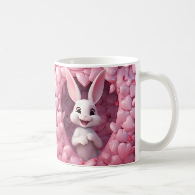Cute Valentine Bunny Mug  | Valentine's Day Mug (Right)