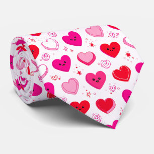 Cute Valentine Candy Hearts Seamless Pattern Fun Tie