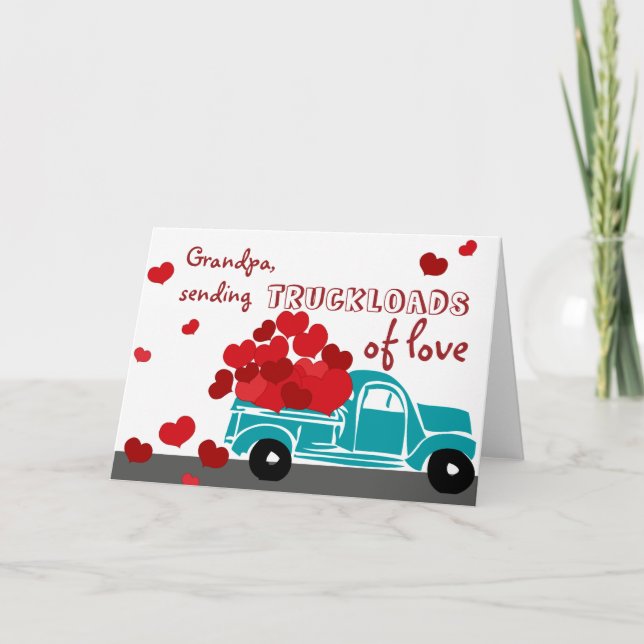 Cute Valentine Card Truck for Grandpa (Front)