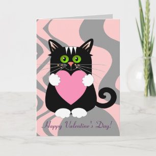 Cute valentine card with cat