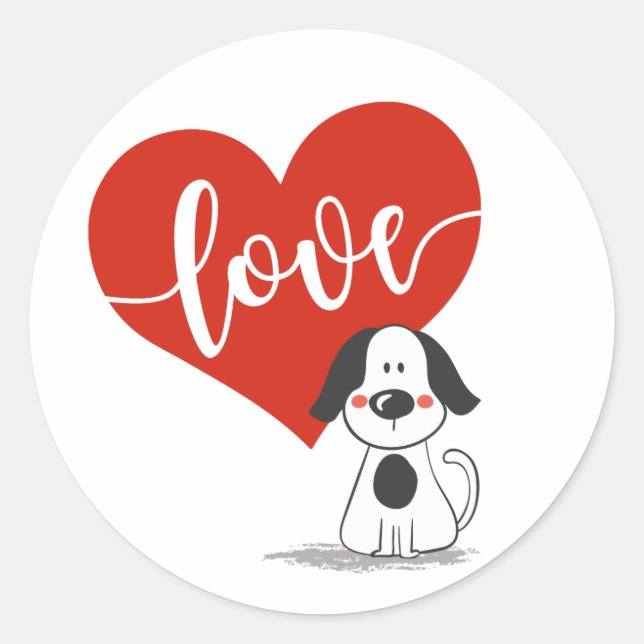 Cute Valentine Classic Round Sticker (Front)