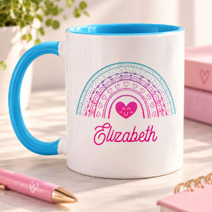 Cute Valentine Colorful Boho Rainbow Mug